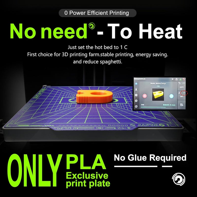 Wefuit 0°C Printing Geco Plate 235X235MM Build Plate PLA Cold Plate (No Heating) for Flashforge Adventurer 5M/5M Pro/AD5X/K1/K1C/Ender 3 S1/Ender 3/3 Pro/Ender 3 V2/3 Neo/Neptune 4/3 Pro 3D Printer. - Image 2